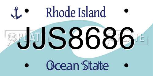 JJS8686 Rhode Island License Plate