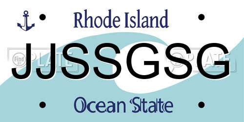 JJSSGSG Rhode Island License Plate