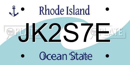 JK2S7E Rhode Island License Plate