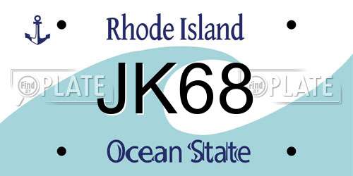 JK68 Rhode Island License Plate