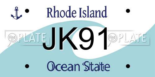 JK91 Rhode Island License Plate