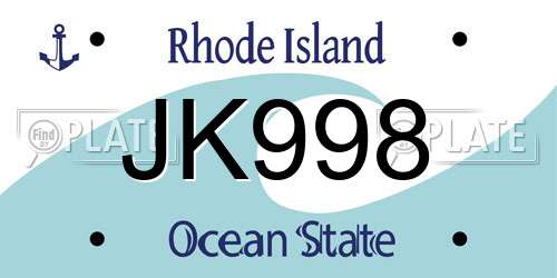 JK998 Rhode Island License Plate