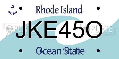 JKE45O Rhode Island License Plate