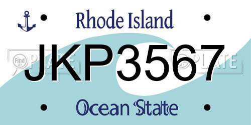 JKP3567 Rhode Island License Plate
