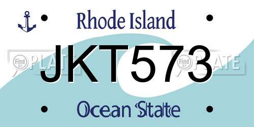 JKT573 Rhode Island License Plate