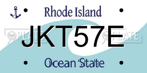 JKT57E Rhode Island License Plate