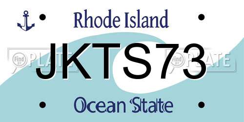 JKTS73 Rhode Island License Plate