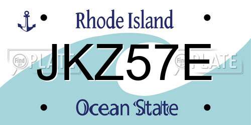 JKZ57E Rhode Island License Plate