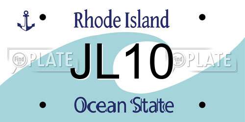 JL10 Rhode Island License Plate