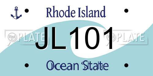 JL101 Rhode Island License Plate
