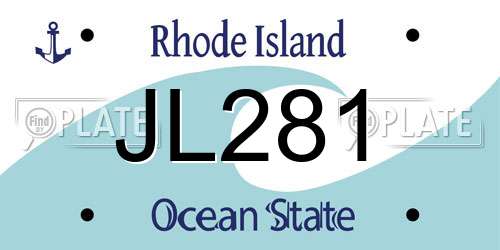 JL281 Rhode Island License Plate