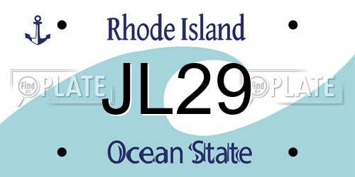 JL29 Rhode Island License Plate