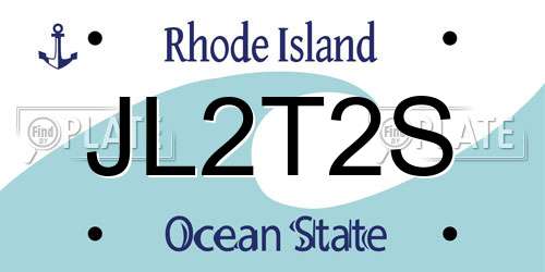 JL2T2S Rhode Island License Plate