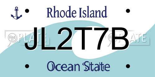 JL2T7B Rhode Island License Plate