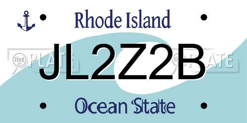 JL2Z2B Rhode Island License Plate