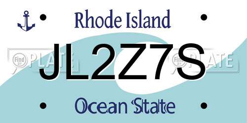 JL2Z7S Rhode Island License Plate