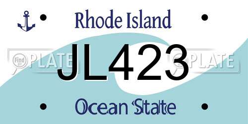 JL423 Rhode Island License Plate
