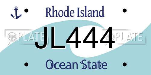 JL444 Rhode Island License Plate