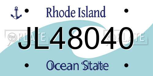 JL48040 Rhode Island License Plate