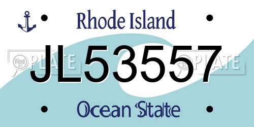 JL53557 Rhode Island License Plate