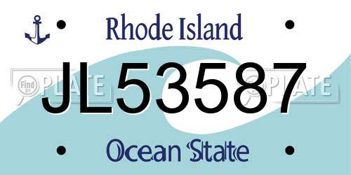 JL53587 Rhode Island License Plate