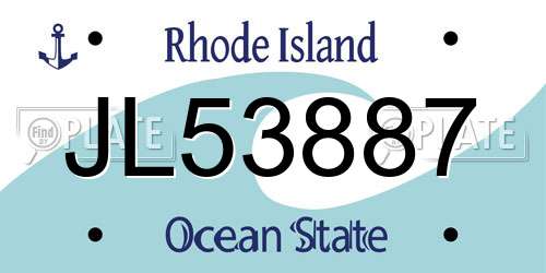 JL53887 Rhode Island License Plate