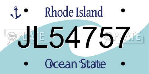 JL54757 Rhode Island License Plate