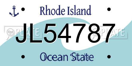 JL54787 Rhode Island License Plate