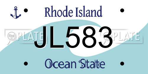 JL583 Rhode Island License Plate