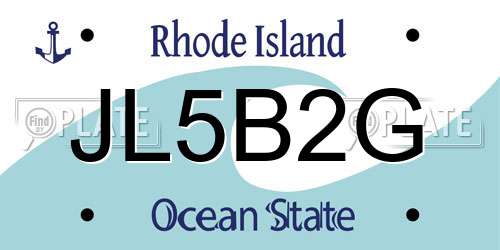 JL5B2G Rhode Island License Plate