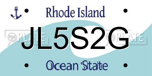 JL5S2G Rhode Island License Plate