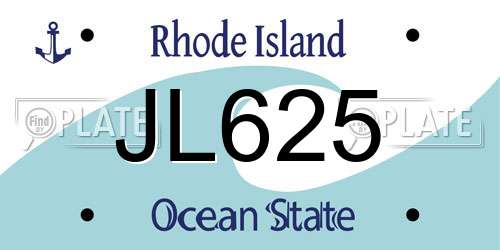JL625 Rhode Island License Plate