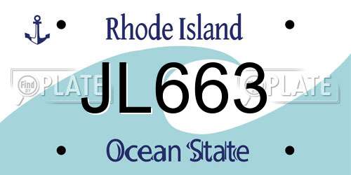 JL663 Rhode Island License Plate