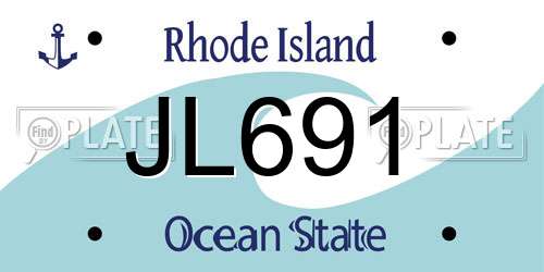 JL691 Rhode Island License Plate