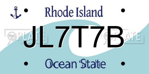 JL7T7B Rhode Island License Plate