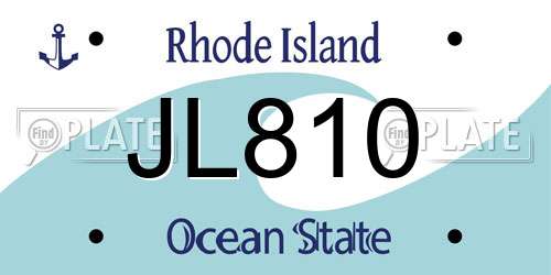 JL810 Rhode Island License Plate