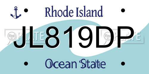 JL819DP Rhode Island License Plate