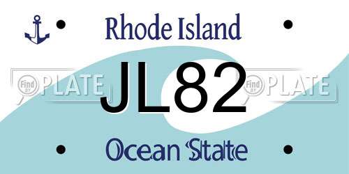 JL82 Rhode Island License Plate