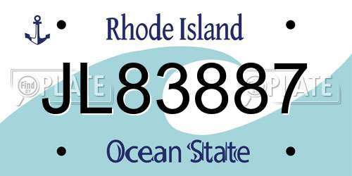JL83887 Rhode Island License Plate