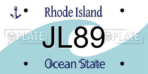 JL89 Rhode Island License Plate