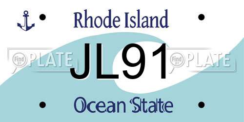 JL91 Rhode Island License Plate