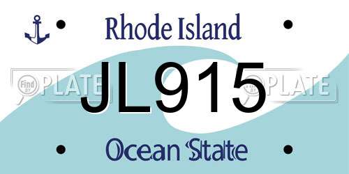 JL915 Rhode Island License Plate