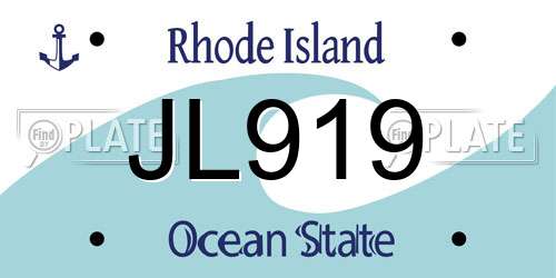 JL919 Rhode Island License Plate