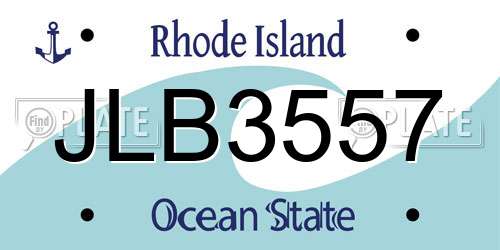 JLB3557 Rhode Island License Plate
