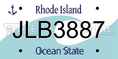 JLB3887 Rhode Island License Plate