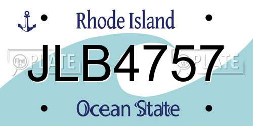 JLB4757 Rhode Island License Plate