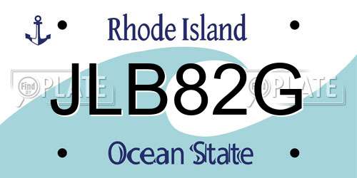 JLB82G Rhode Island License Plate