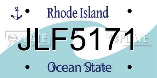 JLF5171 Rhode Island License Plate