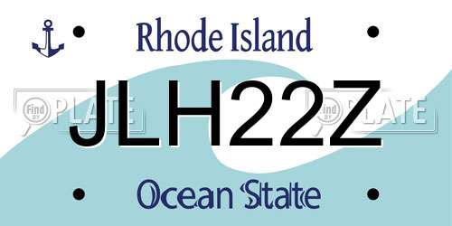 JLH22Z Rhode Island License Plate