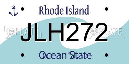 JLH272 Rhode Island License Plate